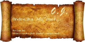 Ondrejka József névjegykártya