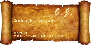 Ondrejka József névjegykártya